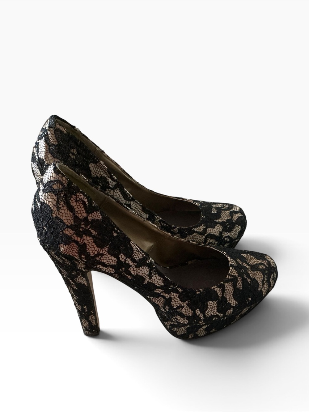 Madden girl black lace Mellony platform heels pumps shoes size 9